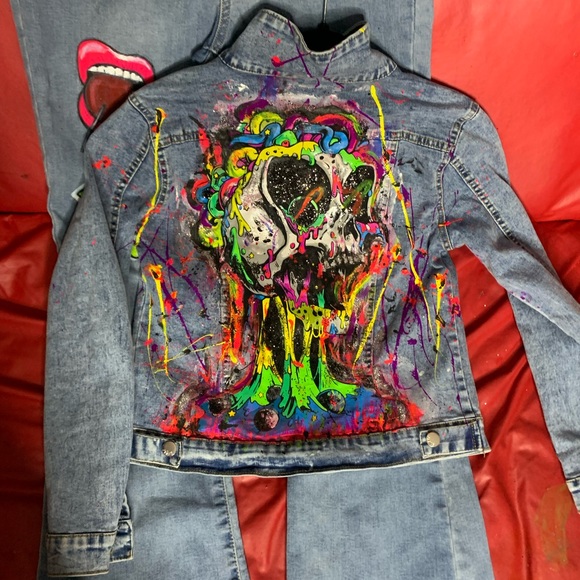 Custom Denim Glow in the Dark Jacket - Picture 2 of 4